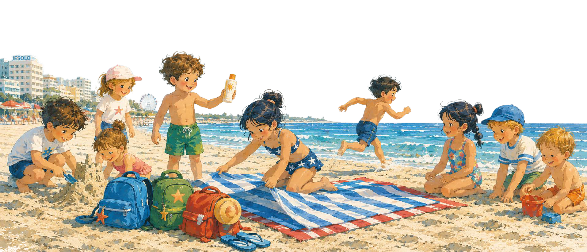 Bambini che giocano in spiaggia a Jesolo